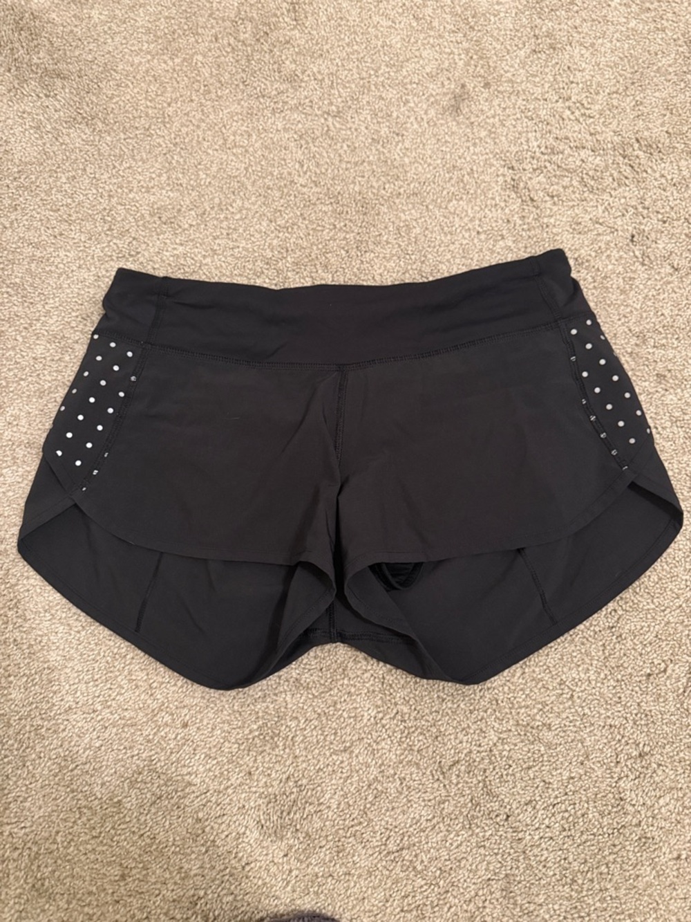 lululemon athletica Black Running Shorts with Reflective Dot Panels